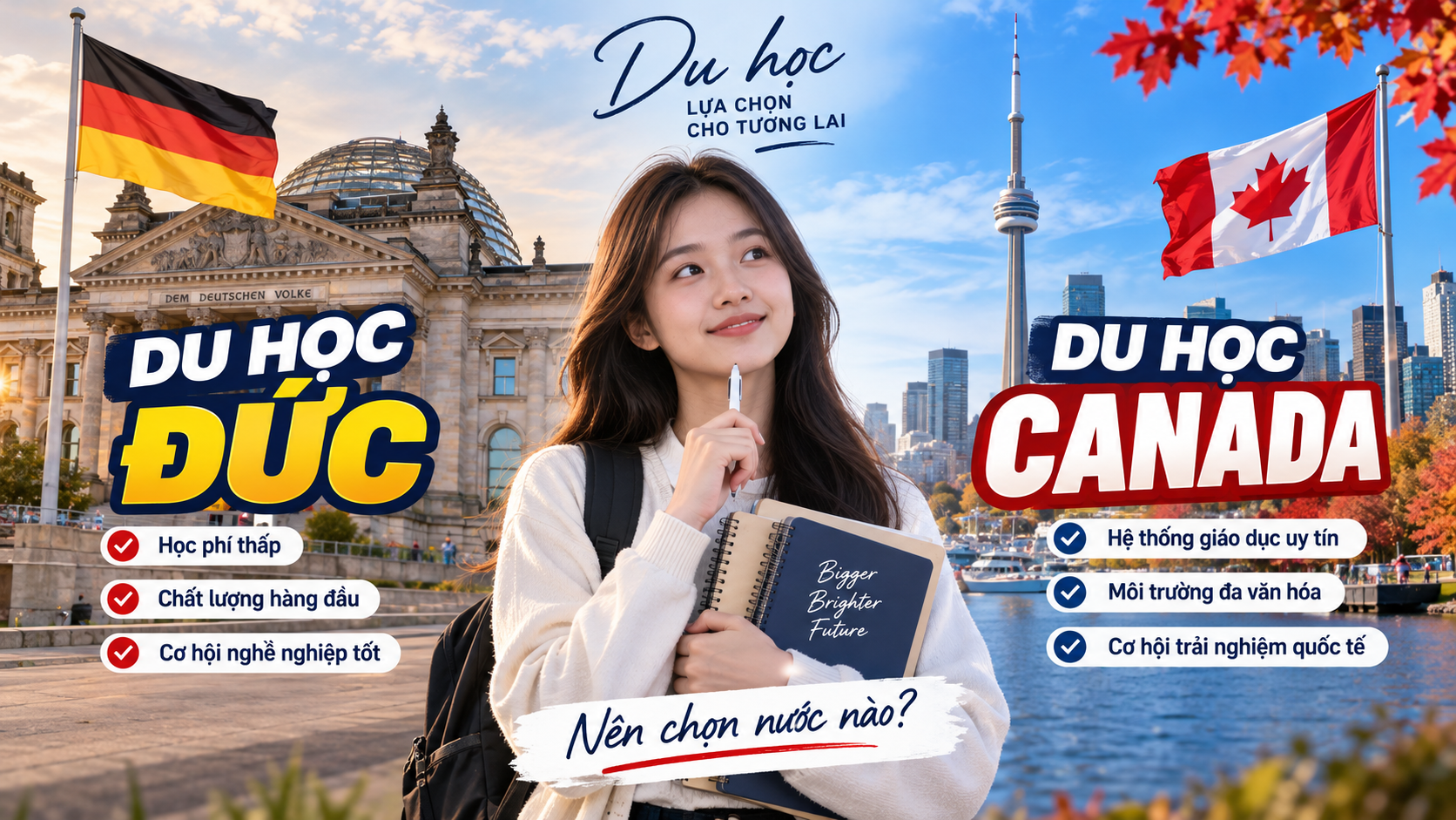 Nên du học Đức hay Canada 2027? So sánh học phí, visa và cơ hội sau tốt nghiệp