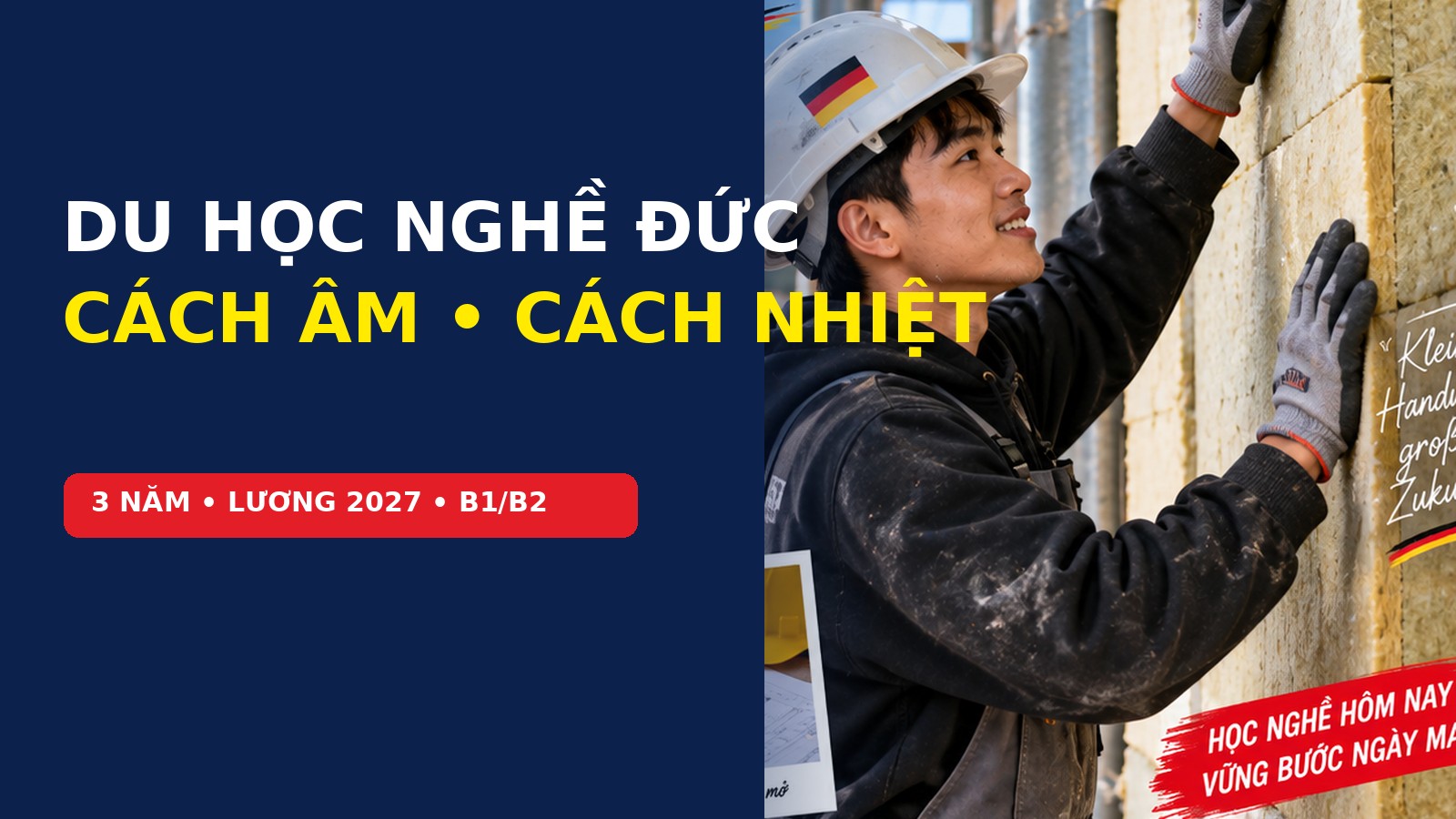 Du học nghề cách âm cách nhiệt tại Đức 2027: học gì, lương và điều kiện
