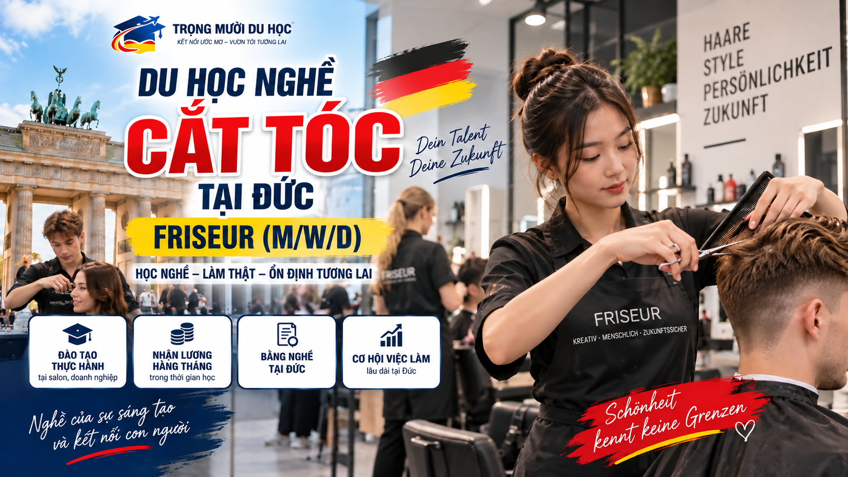 Du học nghề cắt tóc Friseur Đức 2027: học gì, lương và điều kiện