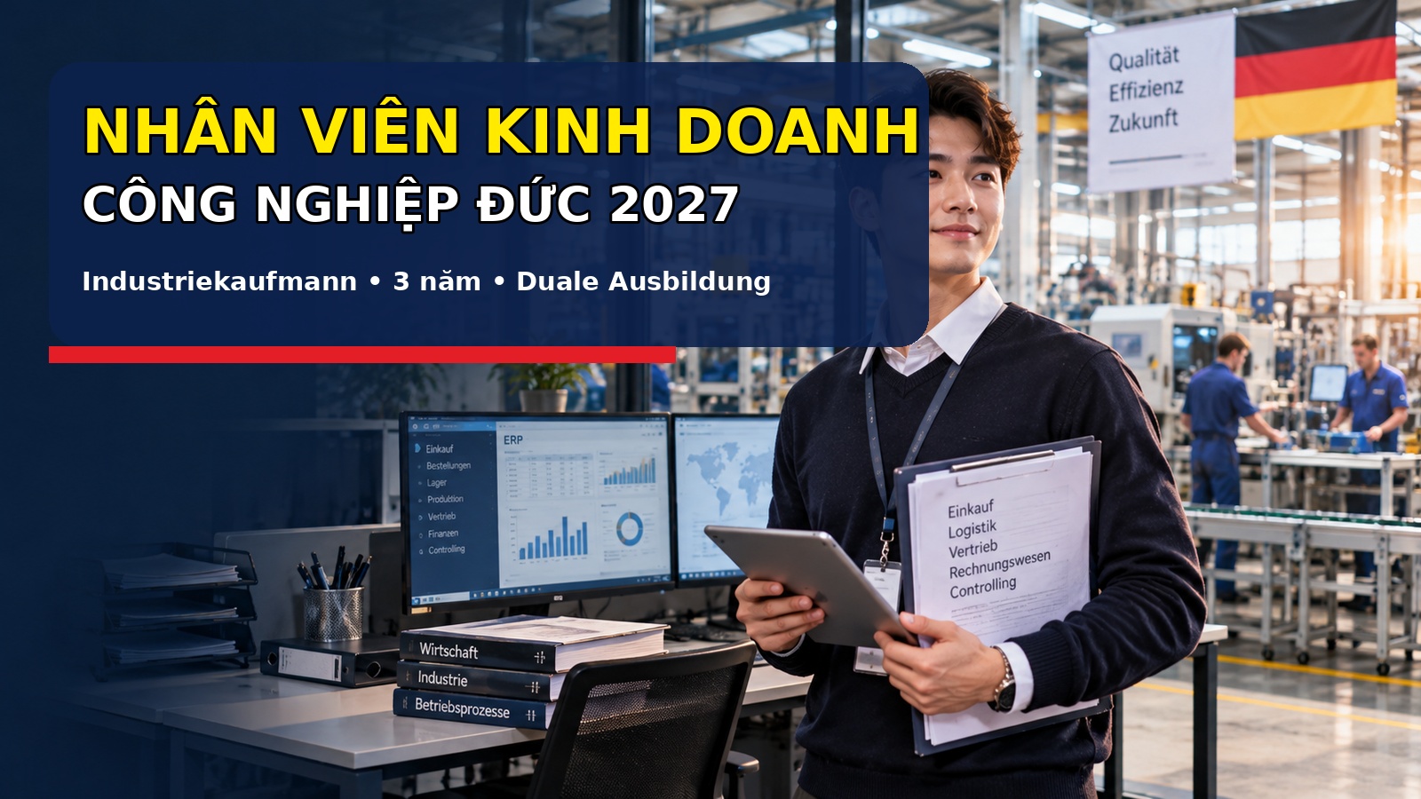 Du học nghề nhân viên công nghiệp thương mại Đức 2027: Industriekaufmann/-frau