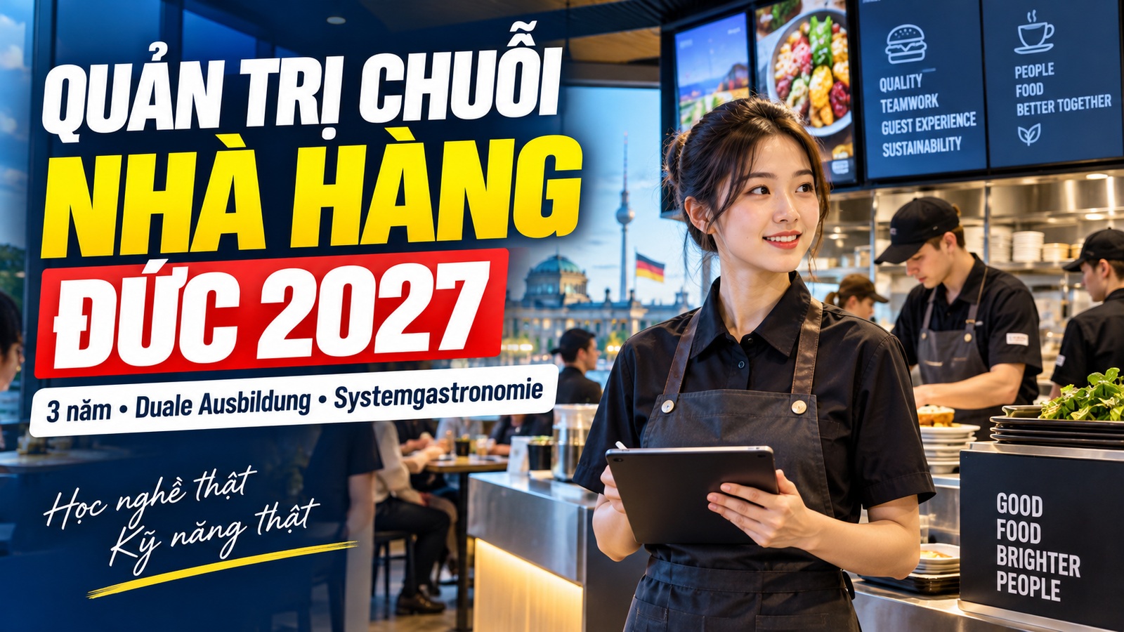 Du học nghề quản trị chuỗi nhà hàng Đức 2027: Fachmann/Fachfrau für Systemgastronomie