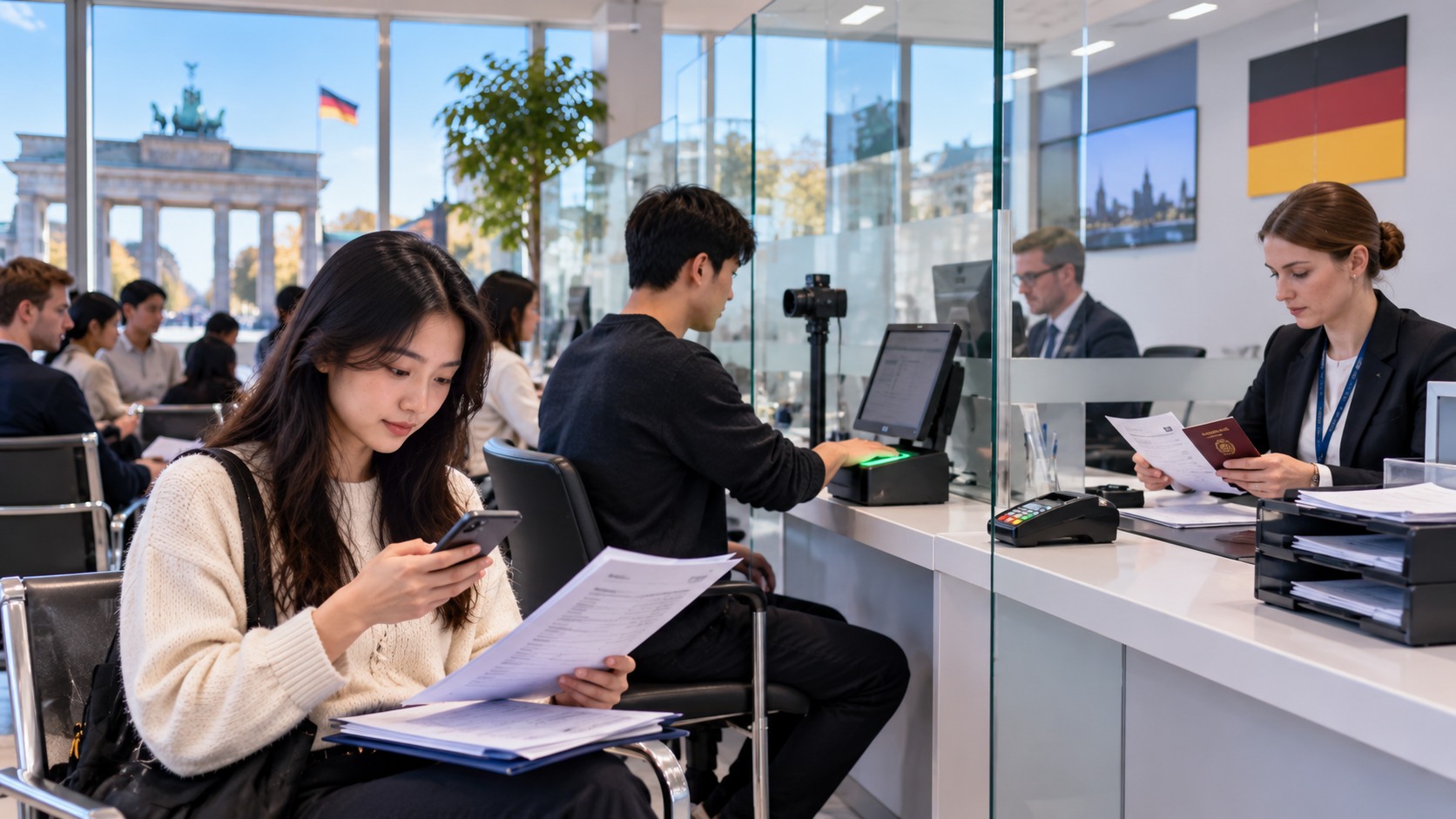 Khu vực sinh trắc học và tiếp nhận hồ sơ visa Đức