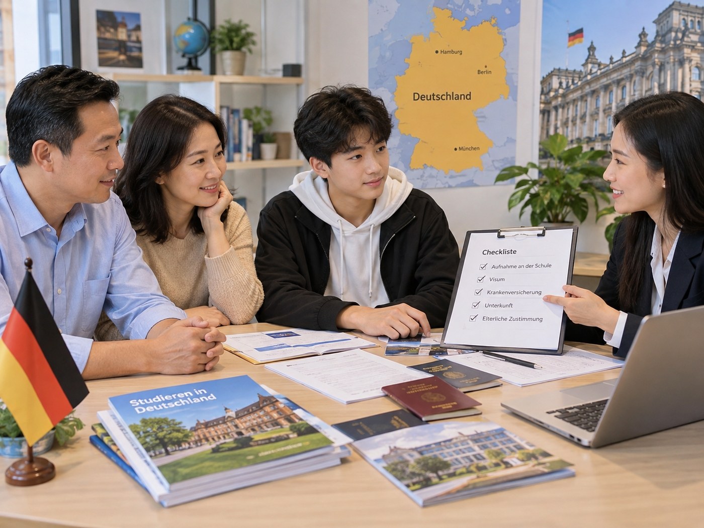 Gia đình chuẩn bị hồ sơ, tài chính và chỗ ở cho học sinh đi học phổ thông tại Đức