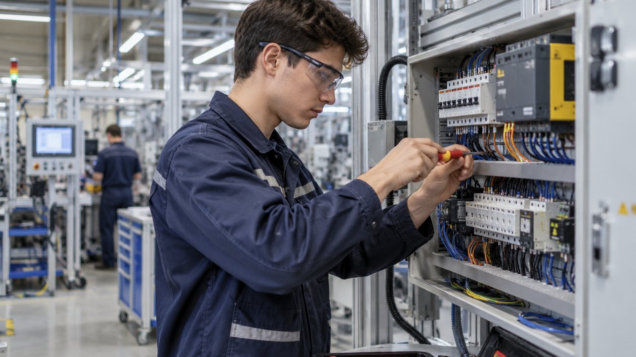 Nhóm kỹ sư nghiên cứu xe điện, cảm biến và mô phỏng hệ thống hỗ trợ lái trong phòng lab ô tô