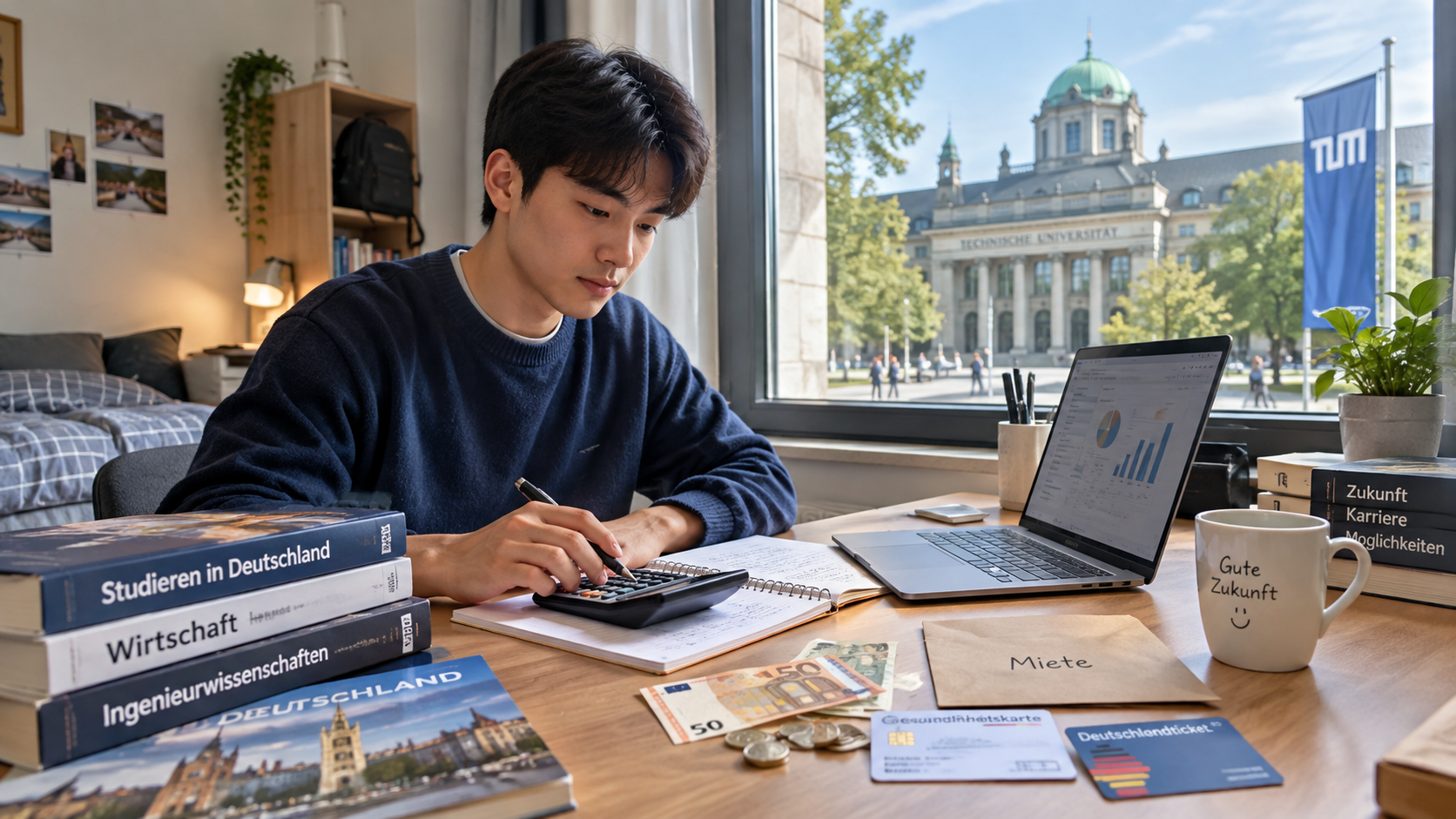 Minh họa sinh viên trao đổi với cố vấn để xác định lộ trình vào thẳng đại học hoặc học Studienkolleg tại Đức
