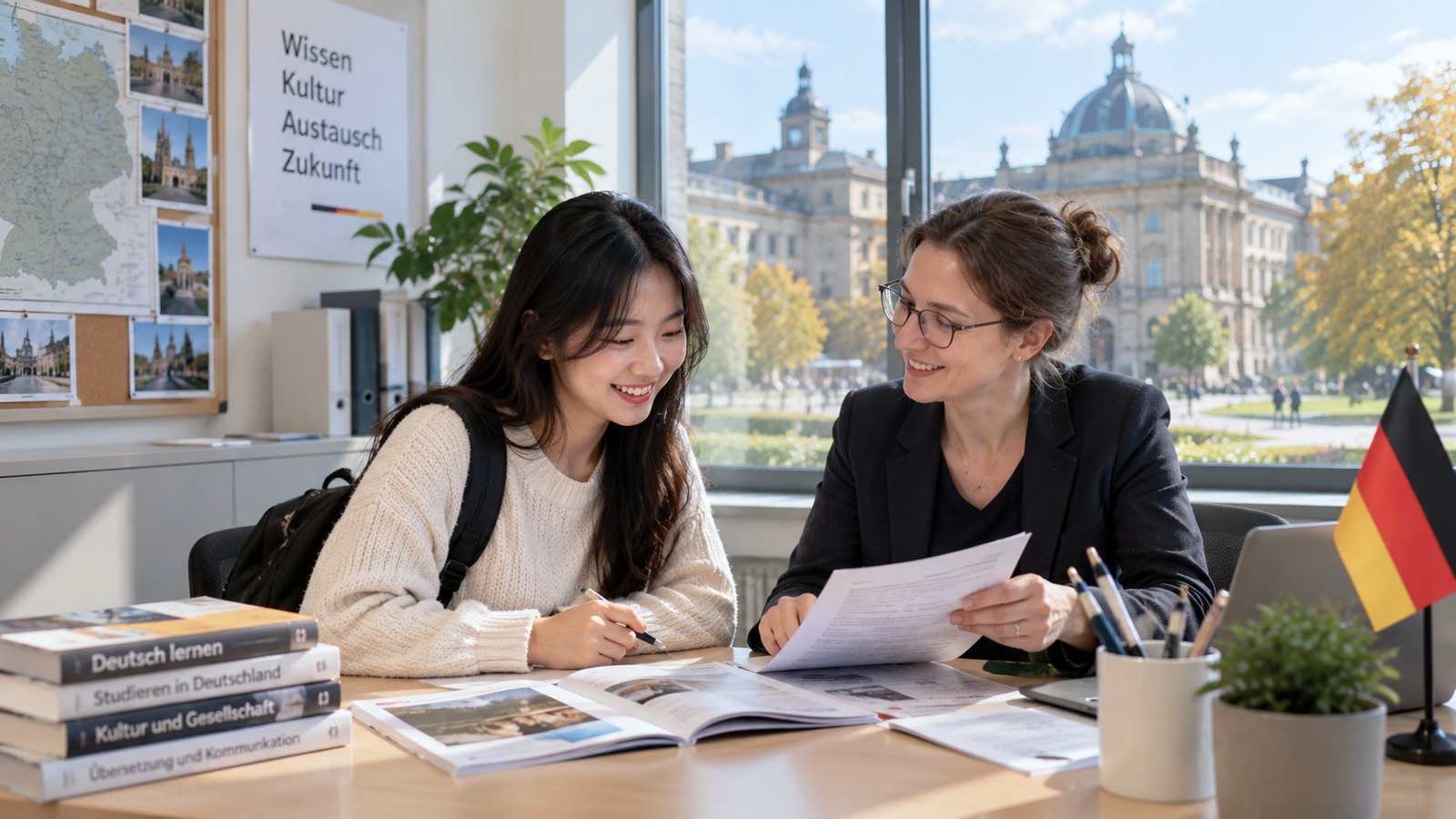 Sinh viên trao đổi với cố vấn về lộ trình học tiếng Đức và du học tại Đức