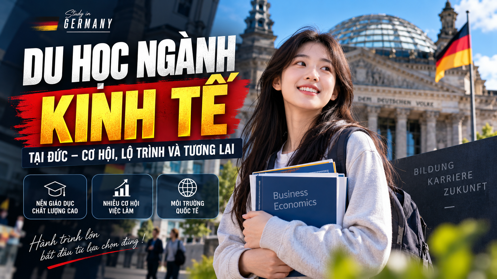 Du học ngành kinh tế tại Đức: chọn ngành, điều kiện, học phí và việc làm