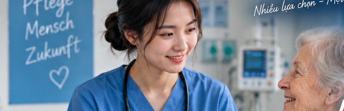 Người làm công việc chăm sóc trao đổi với một phụ nữ lớn tuổi