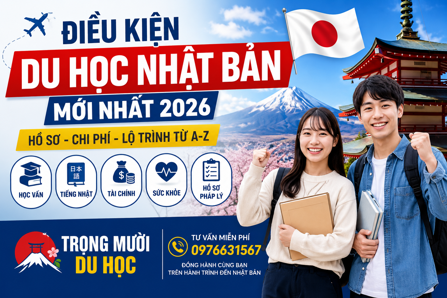 Điều Kiện Du Học Nhật Bản 2026 Mới Nhất – Hồ Sơ, Chi Phí, Lộ Trình Từ A–Z