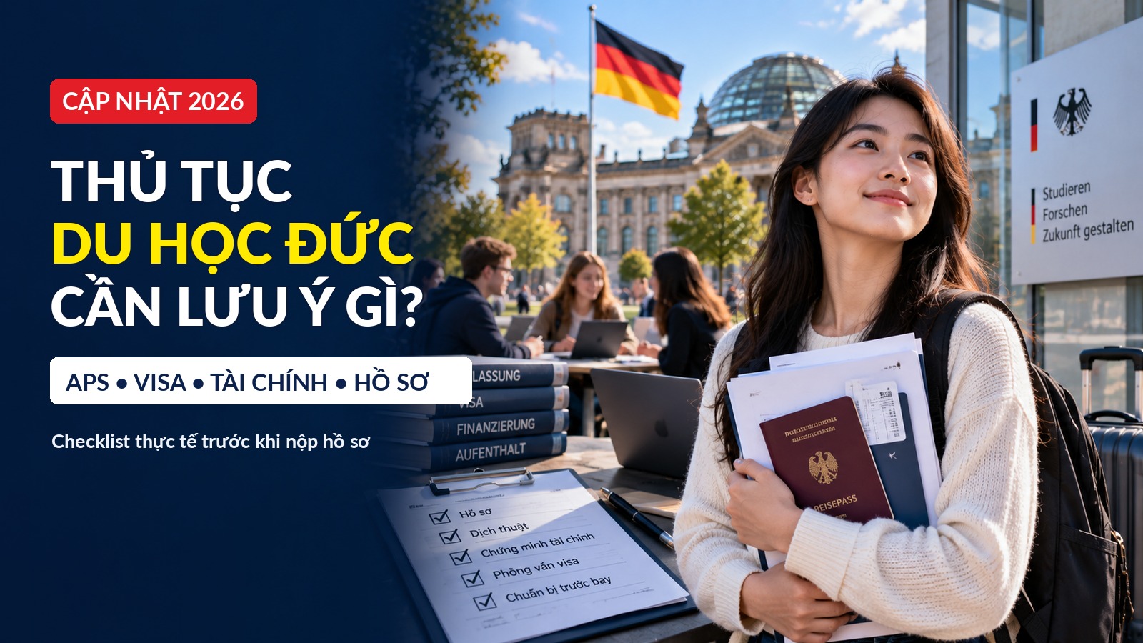Thủ tục du học Đức 2026: APS, hồ sơ, visa và tài chính cần chuẩn bị