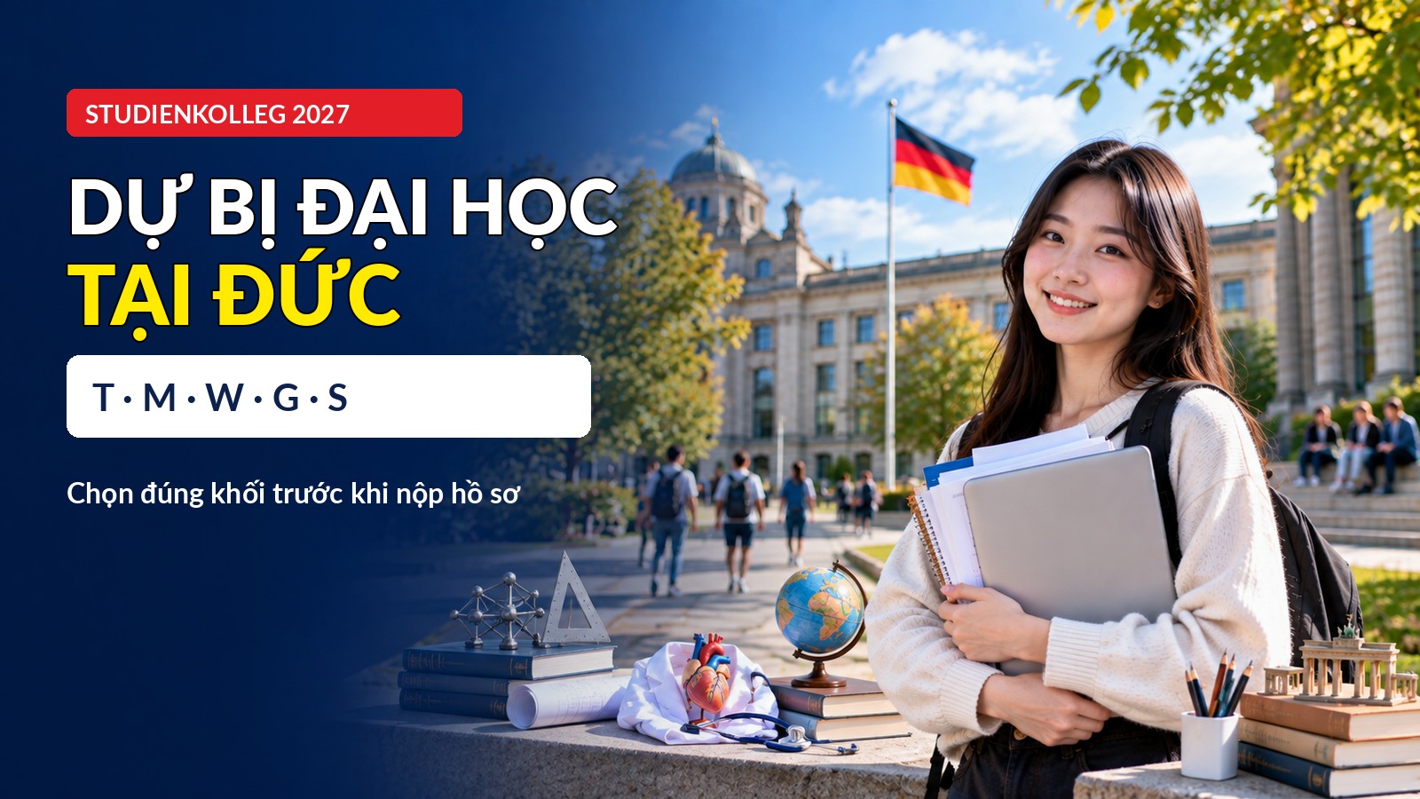 Dự bị Đại học Đức 2027: Studienkolleg và các khối T, M, W, G, S
