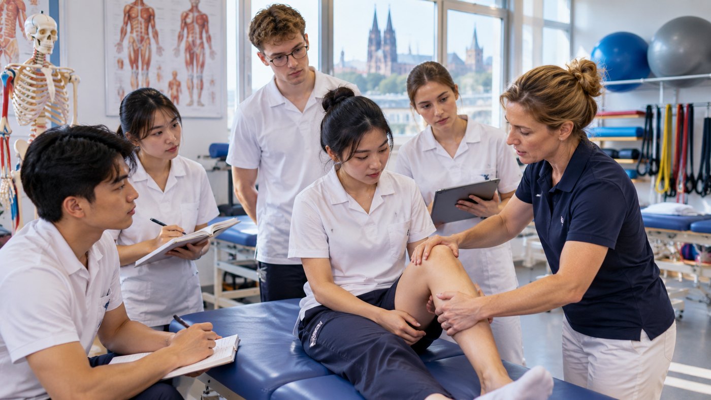 Lớp đào tạo Physiotherapie thực hành giải phẫu và đánh giá vận động tại Đức