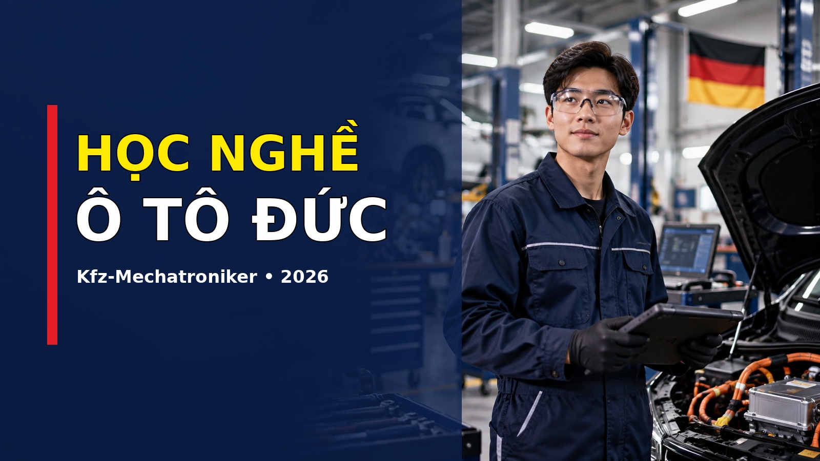 Du học nghề công nghệ ô tô tại Đức 2026: Kfz-Mechatroniker, lương và điều kiện