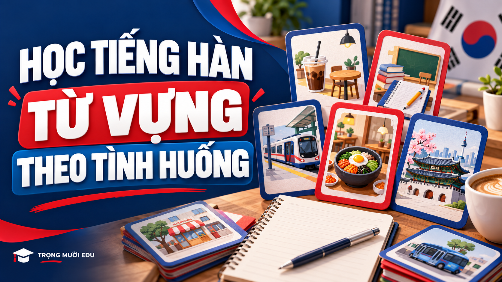 Học từ vựng tiếng Hàn: cách ghi nhớ theo tình huống hằng ngày