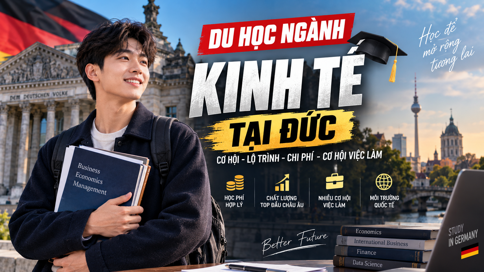 Sinh viên ngành kinh tế định hướng nghề nghiệp trong môi trường học tập và doanh nghiệp tại Đức