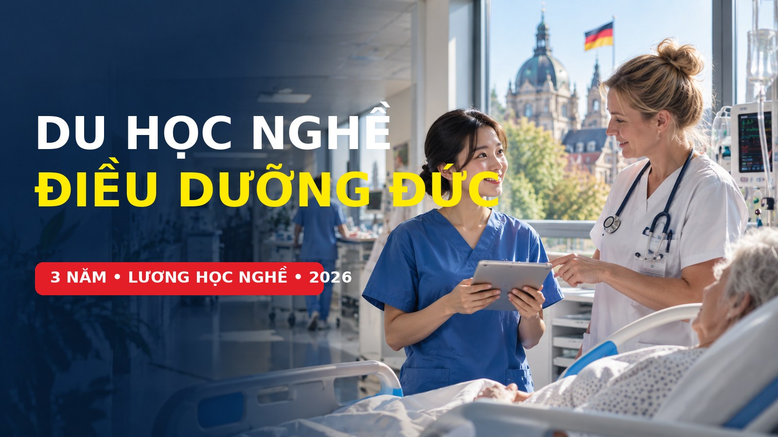 Du học nghề điều dưỡng Đức 2026: điều kiện, lương và lộ trình Ausbildung